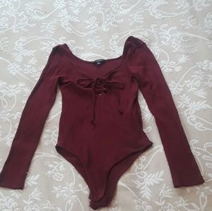 Ambiance Burgundy Bodysuit